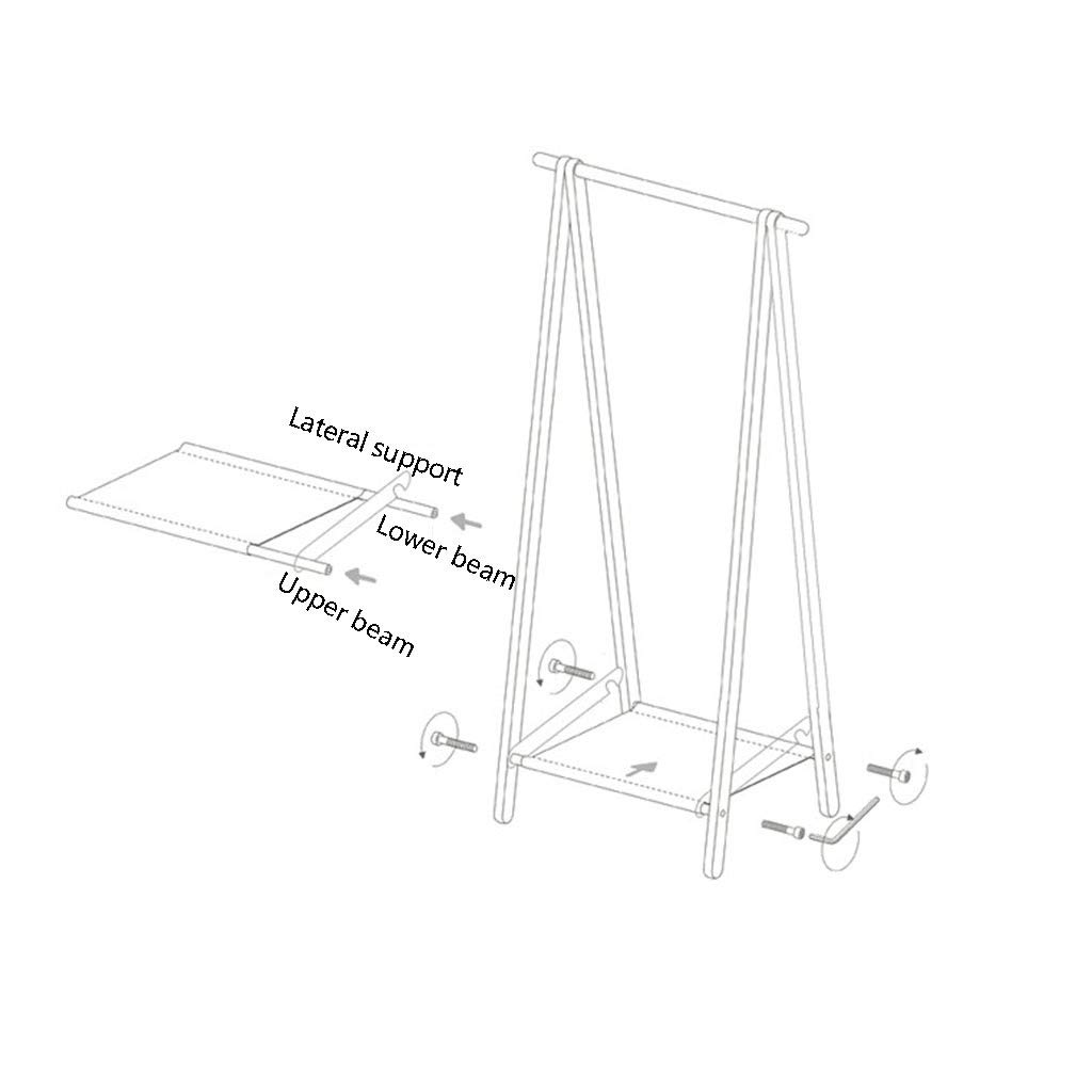 Nussbaum Garderobe Top Kleiderstange Unteres Stofftaschen-Lagerregal Leicht zusammenzubauen Bodenständig Zur Aufbewahrung von Mänteln, Hüten, Schuhen und Taschen (Size : 75 * 45 * 148cm)