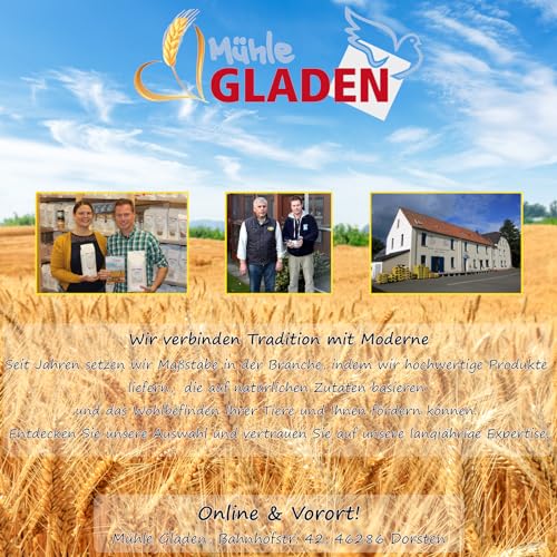 Haferflocken Futter - Gladen 2,5kg - Tierfutter Tauben Pferde