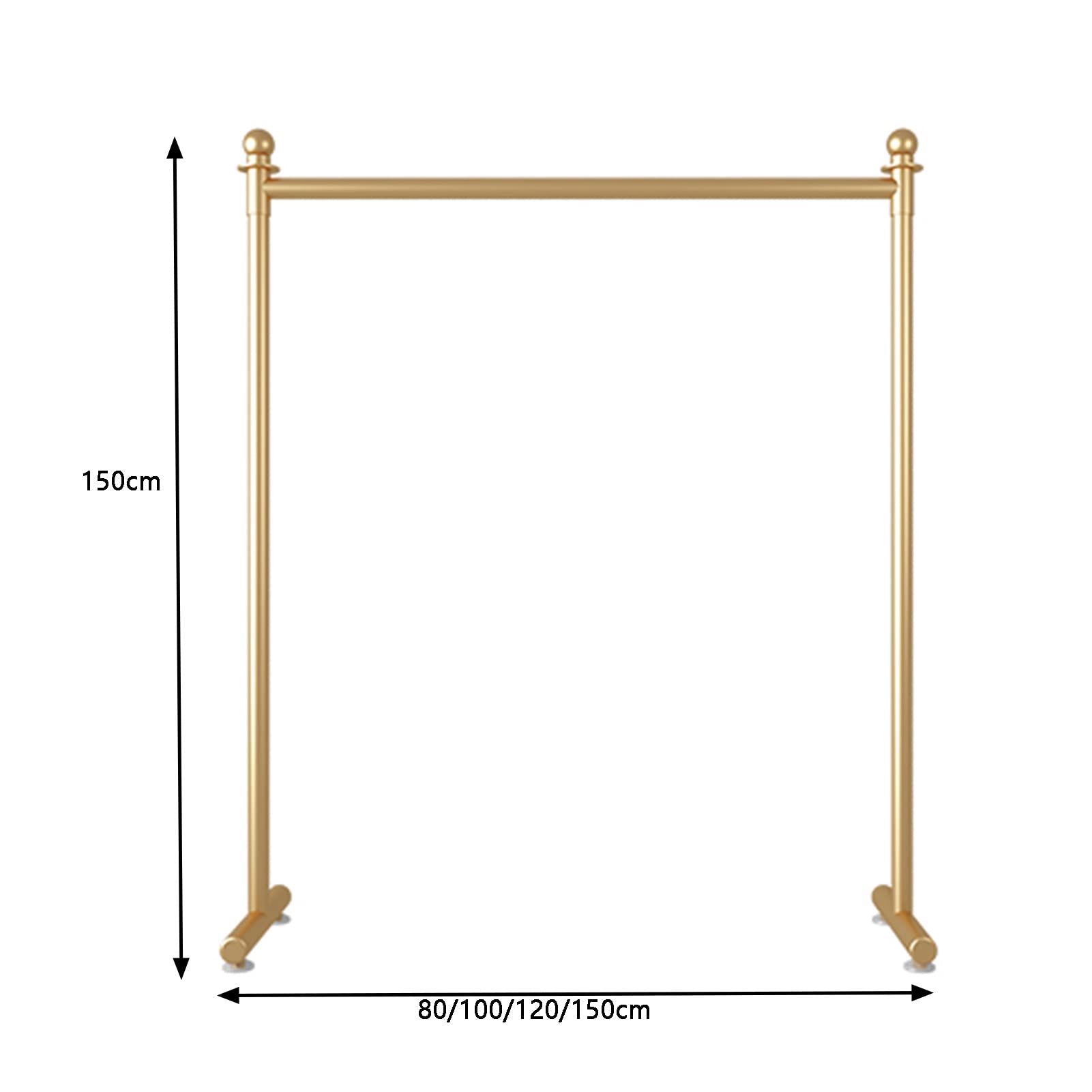 Appendiabiti in Metallo, Appendiabiti Dorato, Moderno, Appendiabiti da Terra per Boutique, Negozi o casa, 80x150 cm,80x150cm