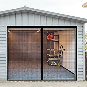 Butizone Garage Door Screens Magnetic Self Sealing Fiberglass Mesh