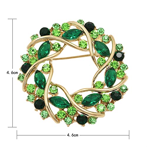 Broche Guirlande de Fleurs en Strass bleu, le cadeau idéal pour femme