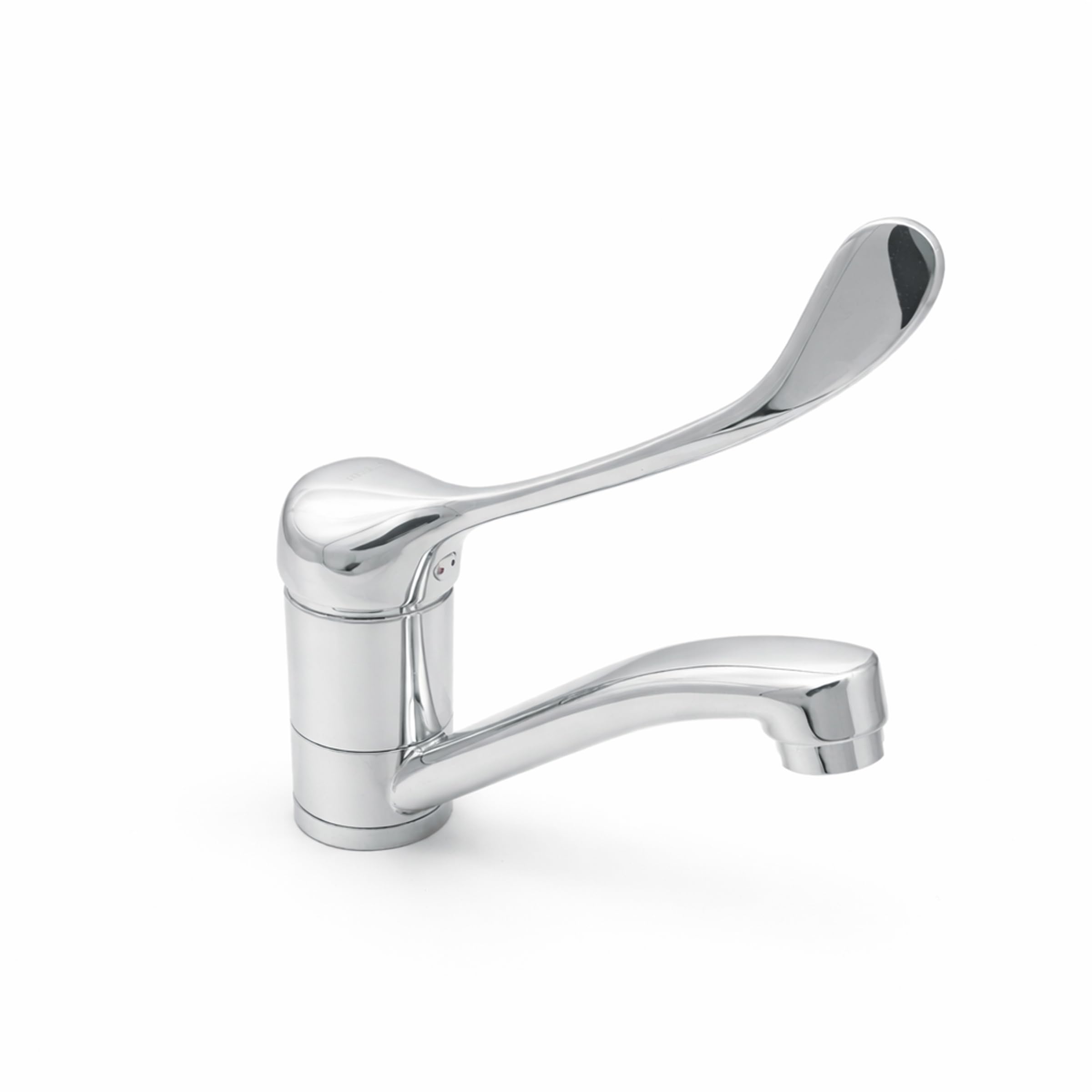 Niederdruck Hygienearmatur Waschtischarmatur Waschbecken Wasserhahn mit langem Hebel, Einhebelmischer für Arztpraxen, Klinik und Labor