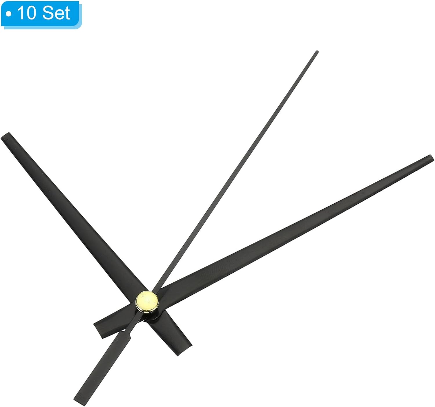 Replacement Clock Hands Kit, 10 Set Replacement Clock Hands Kits Clock Mechanism Movement Aluminum Wall Clock Hands Parts Replacement for Wall Clock Repair DIY, Black, A12