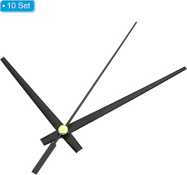 PATIKIL Replacement Clock Hands Kit, 10 Set Replacement Clock Hands Kits Clock Mechanism Movement Aluminum Wall Clock Hands Parts Replacement for Wall Clock Repair DIY, Black, A12