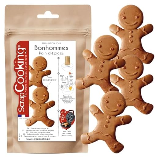 ScrapCooking - Préparation pour Bonhommes Pain d’Épices 190 g - Mix pour Biscuits de Noël Gingerman - Cuisine & Pâtisserie - Fabriqué en France - 8545