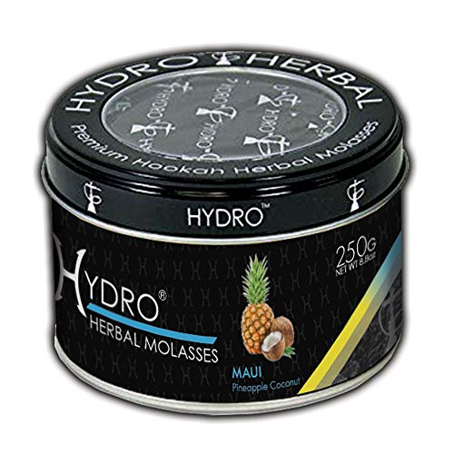 Hydro Herbal Hookah Shisha 250g Can - Maui - Coconut Pineapple - [Premium Flavor - Tobacco Free, Nicotine Free] Maui