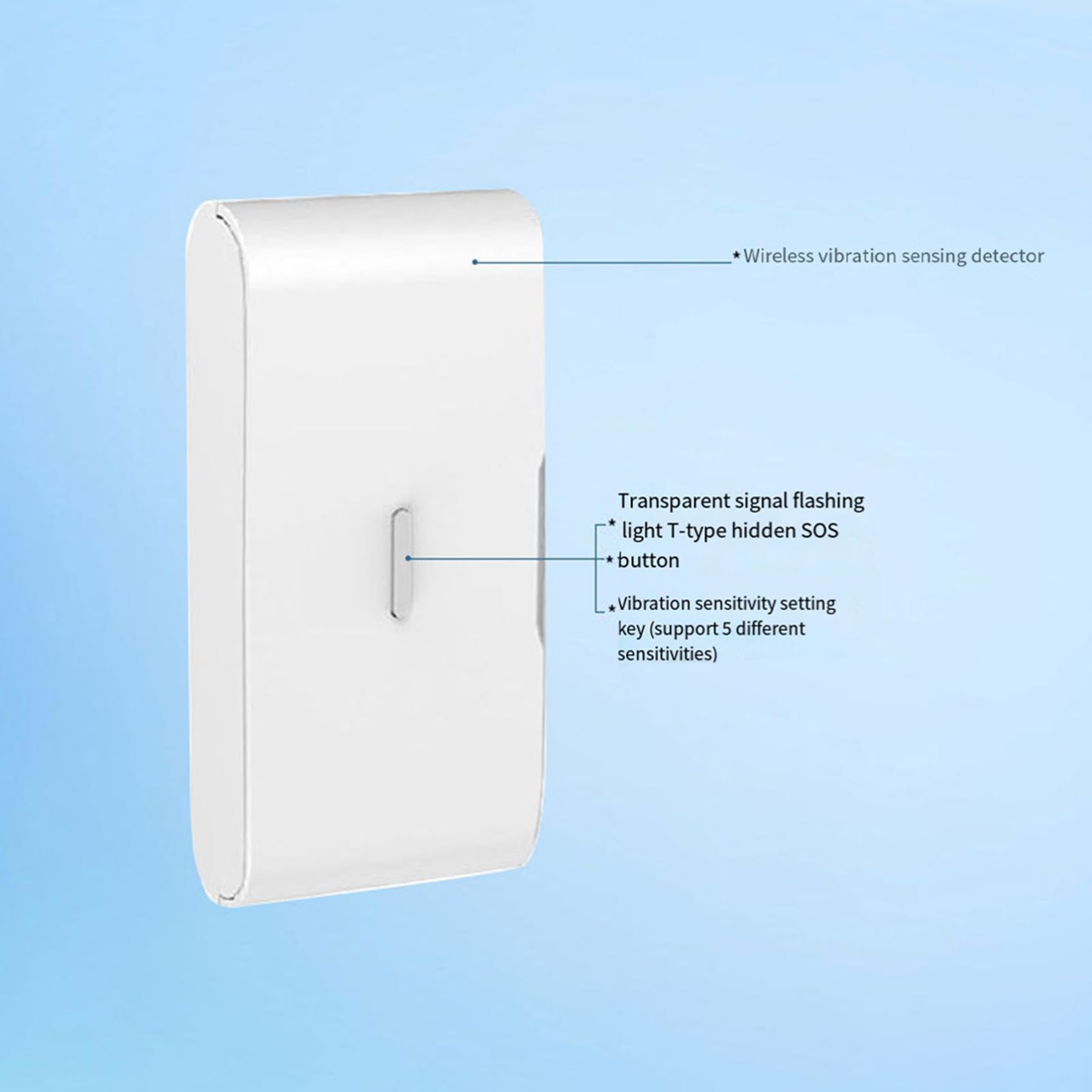Détecteur de Bris de Vitre Sans 433 MHz, Sensibilité Réglable, Compatible avec les Systèmes D'Alarme, Blanc, 9 Pièces