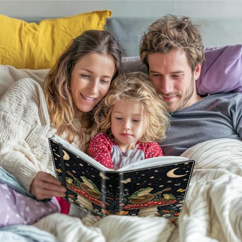 Image of Photo Album 4x6 120 Photos with Strong Elastic Band, Frog Guitar Night | Large Capacity Premium Leather Picture Album, Portable Wallet Albums Photo Book for Family Anniversaries Wedding Baby
