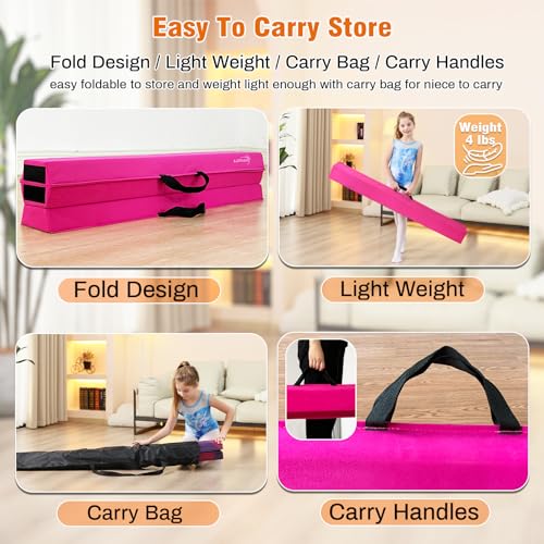 Image of Marfula 6 FT / 8 FT / 9 FT Folding Gymnastics Beam Foam Balance Floor Beam