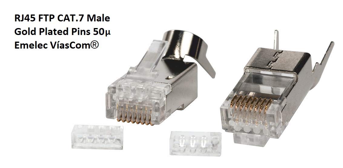 Emelec VíasCom R-DATA-7000/R/030 – 30m Cable Data CAT7 S/FTP BC 4x2x26AWG montado en Portacables con RJ45 50µ – PVC Flexible – Color Negro