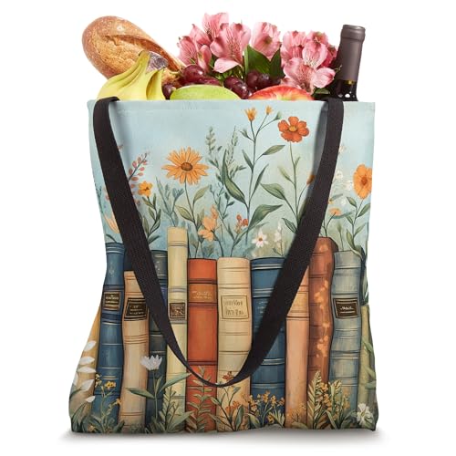 Bolso Tote con Diseño Floral Acuarela Bookworm miniatura 4