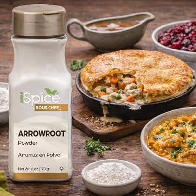 iSpice Premium Arrowroot Powder |Natural Thickener Arrowroot Flour |Gluten-Free Arrowroot Starch| Non -GMO Arrow Powder | 6oz (170g)
