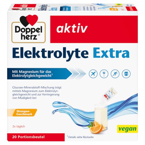 Doppelherz Elektrolyte Extra - Mit Magnesium für das Elektrolytgleichgewicht - VEGAN - 20 Portionsbeutel