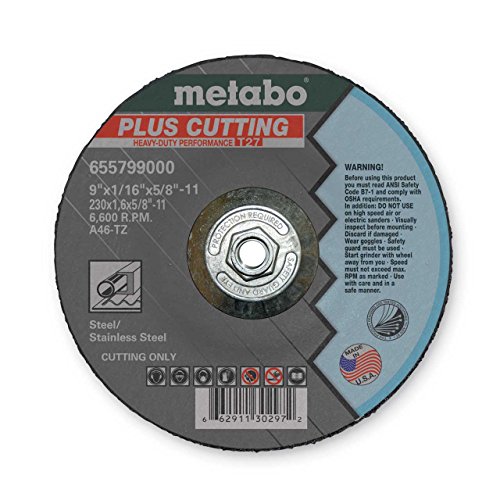 Metabo 655799000 9 in. x 1/16 in. A46TZ Type 27 SLICER Cutting Wheels (10 Pc)