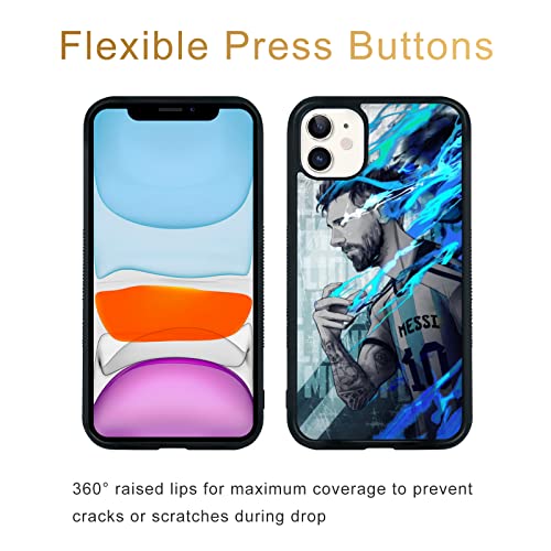 Cool Messi Soccer Phone Case, Creative Football Iphone 11 Case, Non-Slip Pattern Design And Shock Absorption, Soft Silica Gel Frame Support Black Phone Case For Teen Girls And Boys, Women And Men #TOP1
