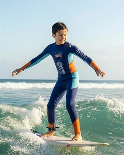 Foto von Gogokids Kinder Neoprenanzug 2,5mm, Neopren Thermische Badeanzüge mit UV 50+ Schutz für 3-10 Jahre Mädchen Jungen Schwimmen, Surfen, Tauchen, Schwimmunterricht