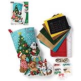 Bucilla Filz-Applikation, 45,7 cm, Strumpfherstellung, Weihnachtshunde, perfekt für DIY Kunst und Handwerk, 89251E