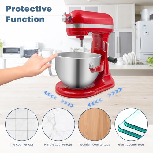 Image of Mixer Slider Mat for Kitchen Aid 6-8 Qt Bowl Lift Stand Mixer, Sliding Tray Mixer Sliders for Kitchenaid Mixer, Kitchen Aid Accessories and Attachments, Countertop Storage, Clear