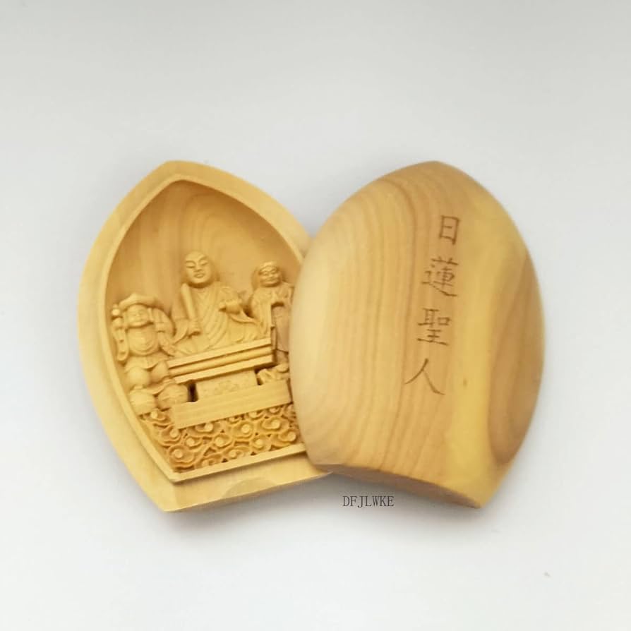 Amazon｜木彫りの仏像 日蓮聖人 (日蓮宗) 柘植製 懐中仏 （高さ