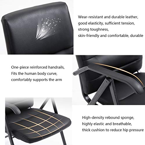 Chaise de bureau pliable ergonomique contre le mal de dos en cuir