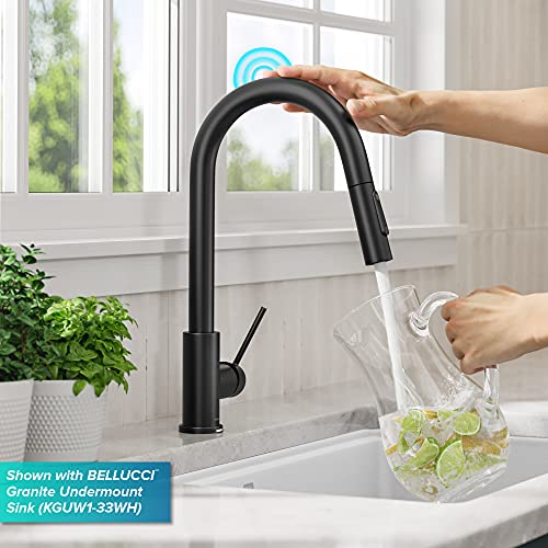 KRAUS Oletto Contemporary Single-Handle Touch Kitchen Sink Faucet with Pull Down Sprayer in Matte Black, KTF-3104MB - image 4