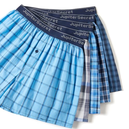 JupiterSecret Men's 100% Cotton Boxer Shorts, Men's Classic Fit Woven Underwear, 5 Pack / 10 Pack2