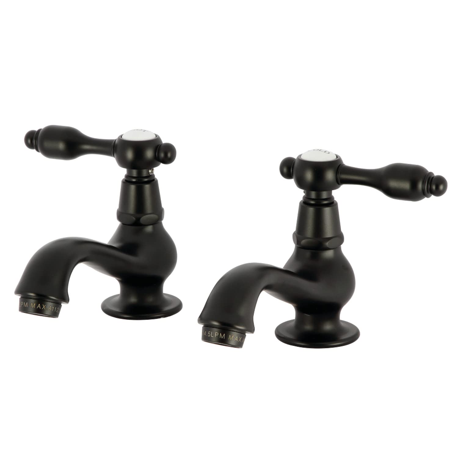 Robinet de lavabo noir mat Kingston Brass KS1100TAL Tudor avec poignée levier unique