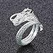 JczR.Y Vintage Dragon Open Ring for Men Punk Domineering Index Finger Dragon Rings Fashion Jewelry(silver)