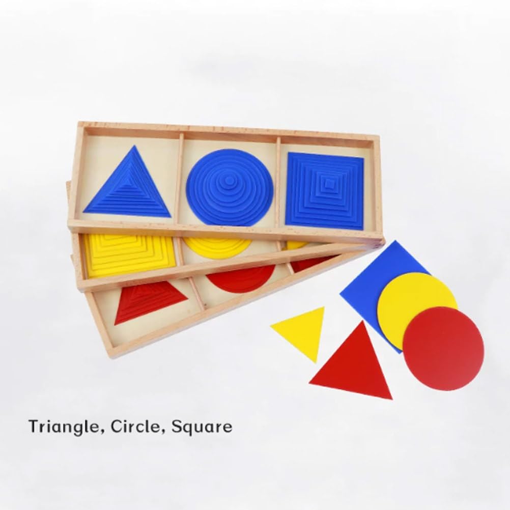 Montessori Sensorisches Geometrisches Form Stapelspielzeug | Gradient Dreieck Kreis Quadrat Textur Zuordnungspuzzle, Holzform Sortierbox