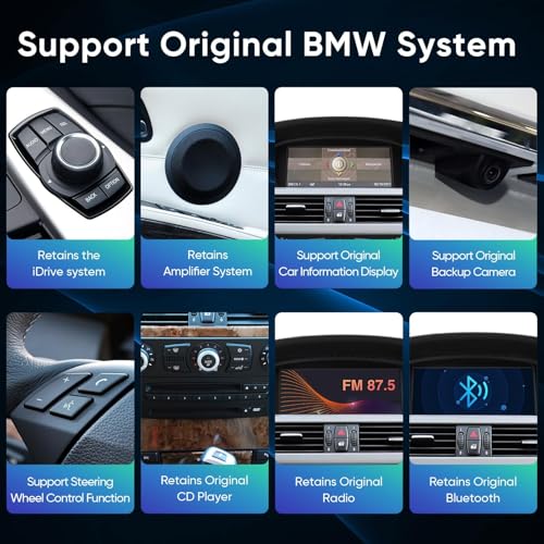 Pantalla táctil Linux 8.8" para BMW con CarPlay y Android Auto miniatura 4