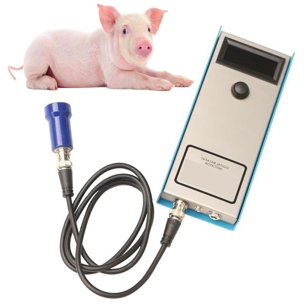 Medidor de grasa de cerdo de alta precisión, probador portátil para medir el grosor de la grasa dorsal de 4 a 45 mm, equipado con tres luces indicadoras para uso en ganado