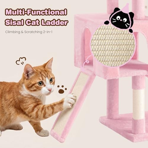Torre para gatos SHA CERLIN 82 pulgadas multi-niveles miniatura 6