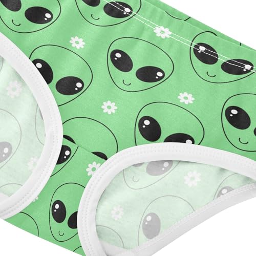 Little Girls Underwear Soft Cotton Alien Kids Panties in Sizes 2/3t, 4t, 5t, 6 and 84