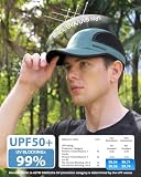 GADIEMKENSD Mens Folding Running Hat Long Brim Golf Hats Quick Dry Baseball Caps Unstructured Breathable Light UPF 50 Cooling Cap for Outdoor Sport Hiking Workout Gym Tennis Travel Sky Blue