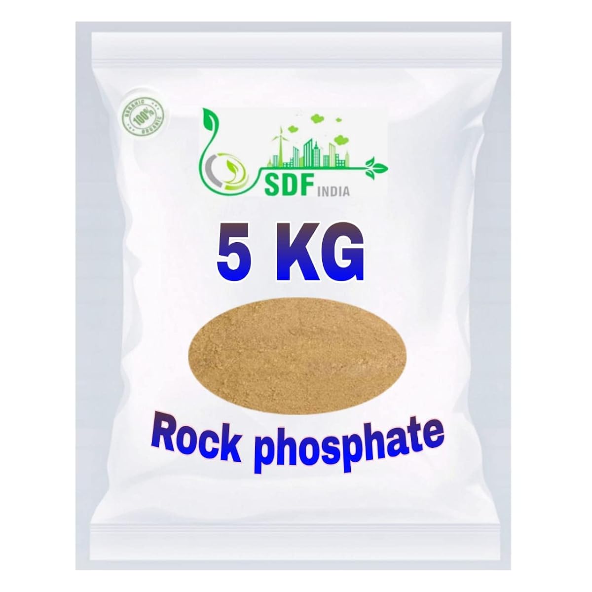 SDF INDIA Rock Phosphate Fertilizer 5Kg | Natural Phosphorus Rich Organic Soil