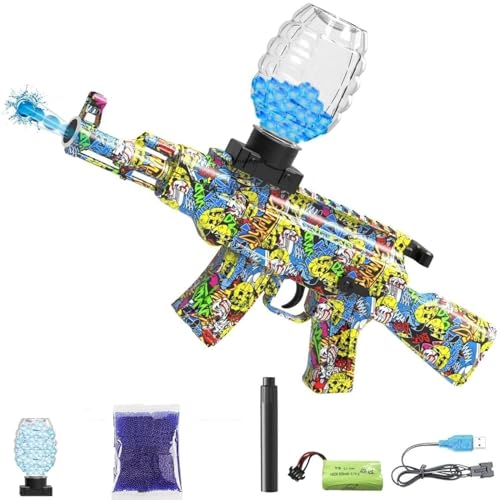 Image of Kammateswara Gel Blaster Gun Toy in Automatic Shooting Gun for Kids with Water Bullets | Rechargeable | Outdoor Action Play Shooting Toy for Boys