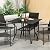STARY 37" Metal Patio Square Outdoor Dining Table Black with Umbrella Hole