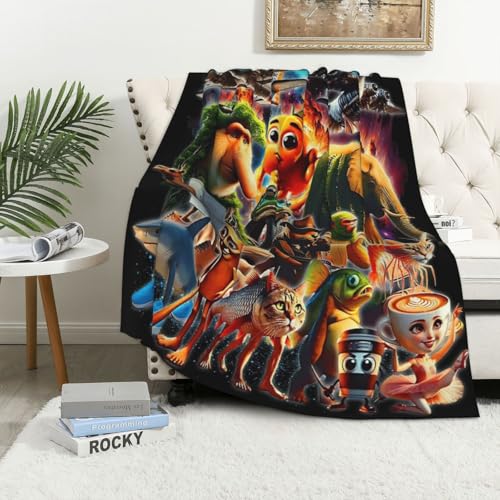 Soft Fleece Flannel Blanket Italian Brainrot Blanket Cozy and Warm Throw Blanket for Sofa Bed Camping