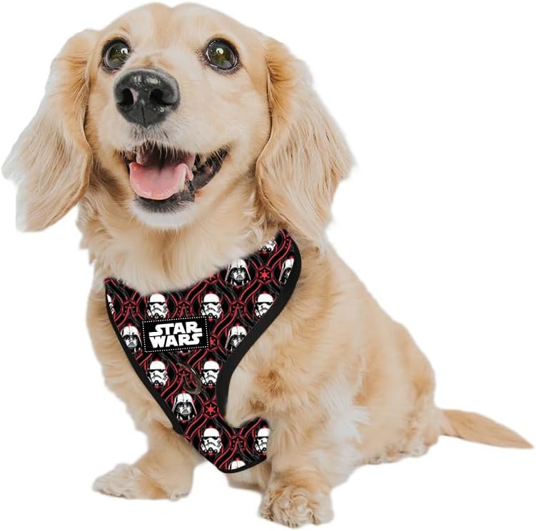 Dog Adjustable Harness - Star Wars™ The Dark Side - M, Breathable Mesh, No Pull Design with Two D-Rings, Patented Design, Perfect for Small Dogs and Puppies
