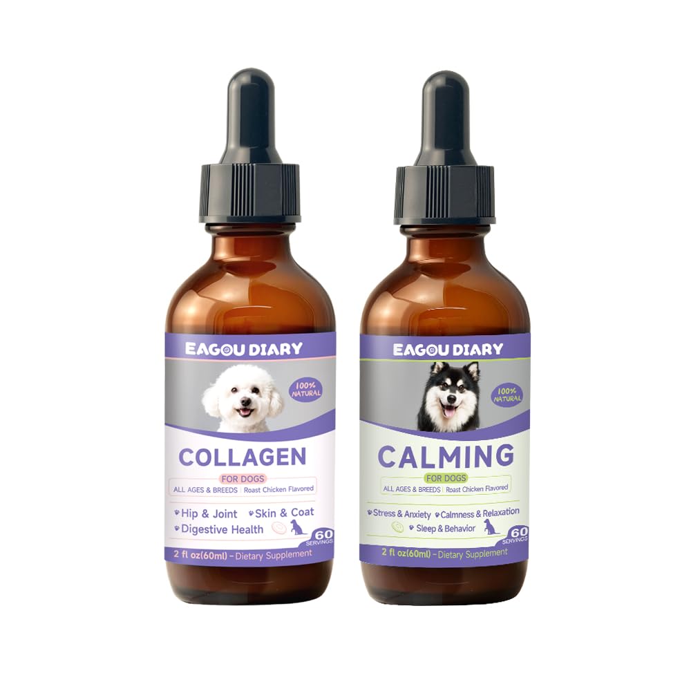 Gouttes calmantes pour chien lors des voyages et stress avec collagène actif