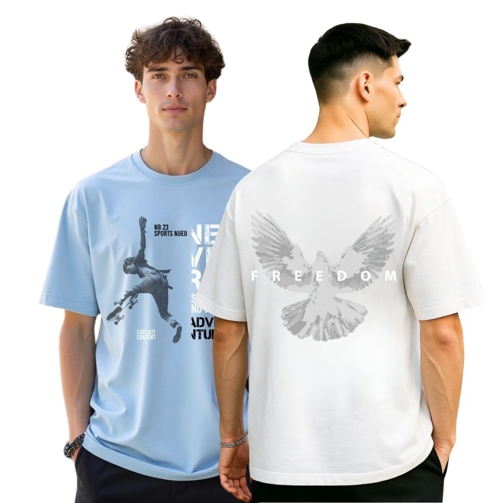 NOBERO - Camiseta de algodón con estampado gráfico para hombre