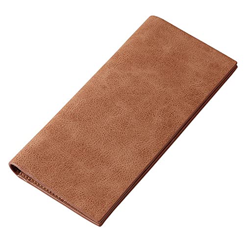 Mfeo™ 0.5cm Genuine Leather Durable Slim Wallets Long Bifold Multi-Card Wallet (1-Coffee)