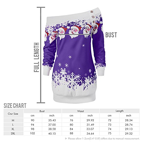 CHARMMA Felpa Natalizia da Donna Pullover con