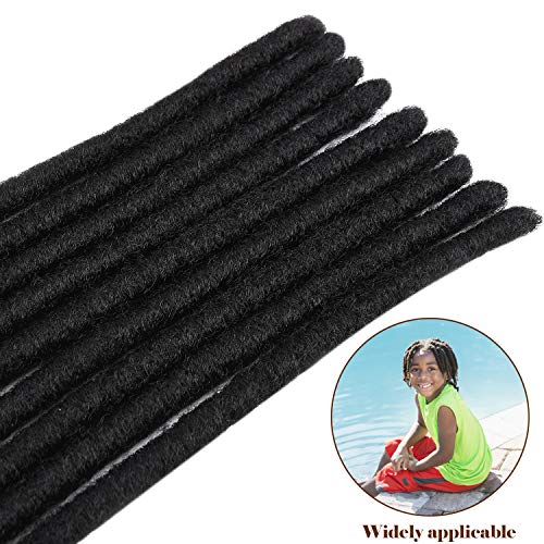 Noverlife 10 Strands 20Cm/7.87" Black Backcomb Twisted Dreadlock Extensions, Single End Synthetic Dreadlocks Accessories, Jamaica Punk Hip-Hop Reggae Hair Braiding Wigs Faux Locs Dreads For Men Women #TOP5