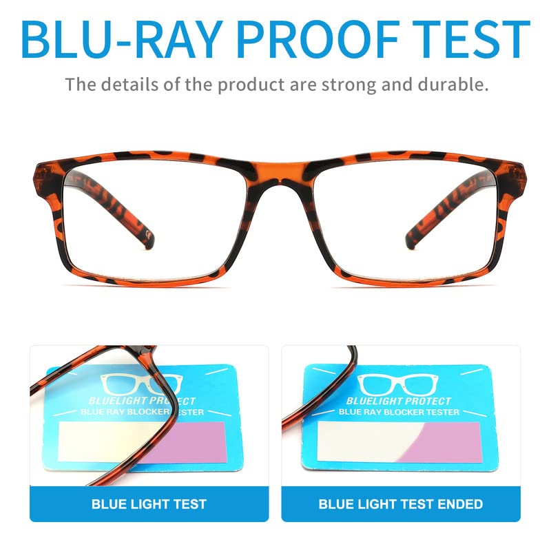 Image of 4 Pack Reading Glasses Blue Light Blocking with Spring Hinges Men Women