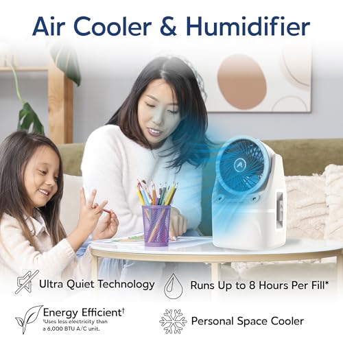 Arctic Air Ice Jet X3 Portable Air Cooler,Dual Mist Modes, Up to 8-Hour Cooling Time, 3-Speed Portable Cooler with Adjustable Airflow, USB C, LED Mood Light, Lightweight, Great for Home & Travel by Arctic Air - Used condition - Image 2