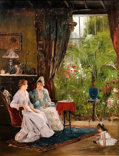 Toile modern peinture Mihaly Munkacsy pour habiller un mur vide de salon avec élégance