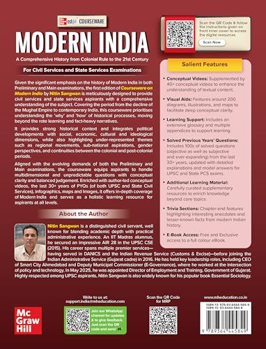 Image of Modern India Courseware by Nitin Sangwan (IAS) for UPSC CSE 2026 | 40+ Author Videos | 30 Years PYQs Prelims & Mains | Infographics, Timelines & Free Colour eBook access