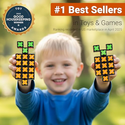 TOSY Magnet Fidget Spinner Glow – 16 Blocks, 3in1 Toy: Transformable Fidget Spinner, Infinity/Puzzle Cube, Easter Birthday Gift for Kids/Adults, Glowing STEM Sensory Stress Relief
