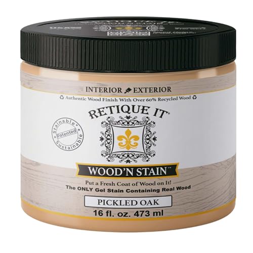 Retique It Wood'n Stain - Liquid Wood Gel Stain Interior/Exterior (16 oz (Pint), 70 Pickled Oak)